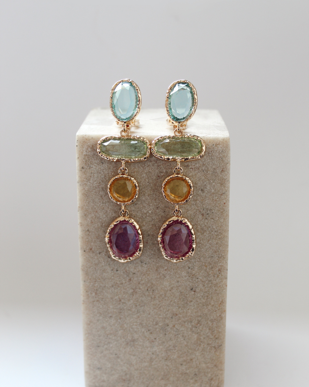 Aros piedras de colores
