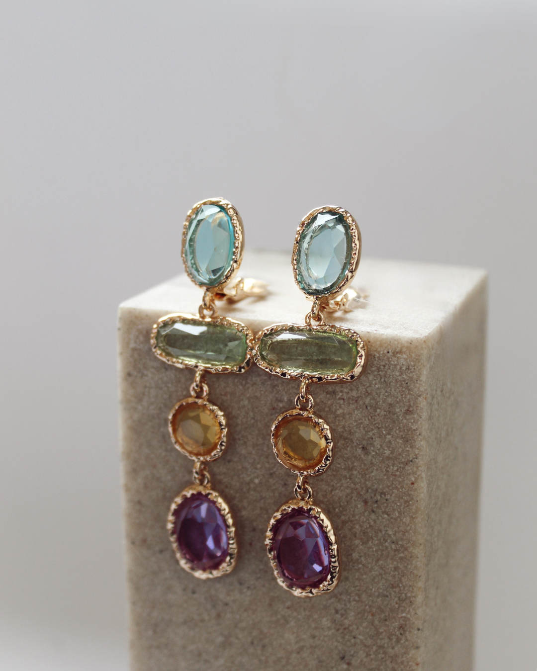 Aros piedras de colores