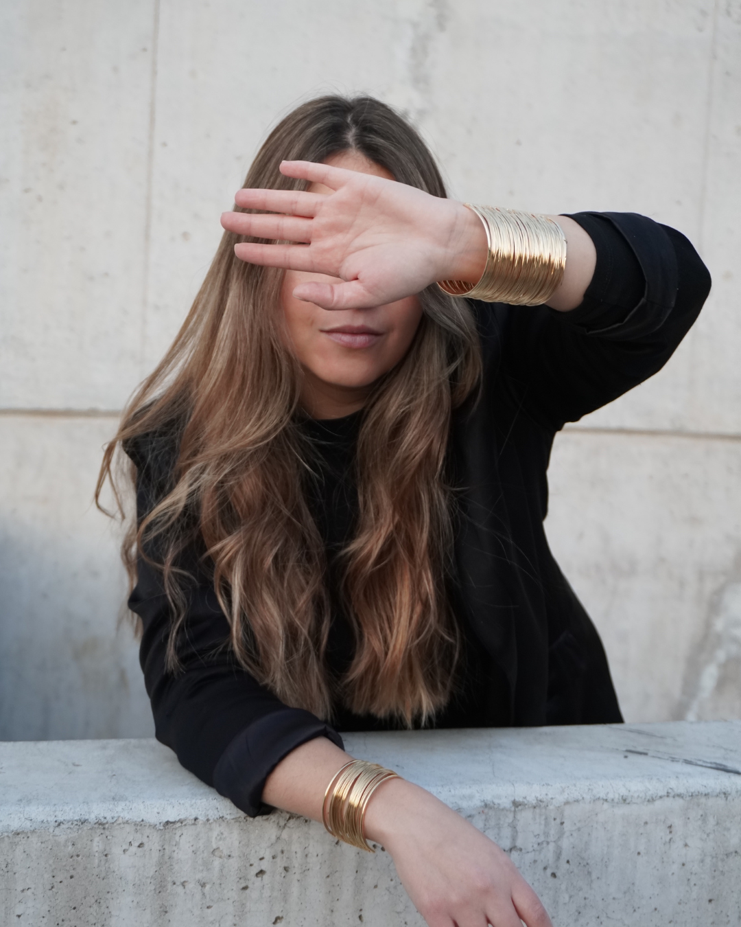 Pulsera esclava dorada grande