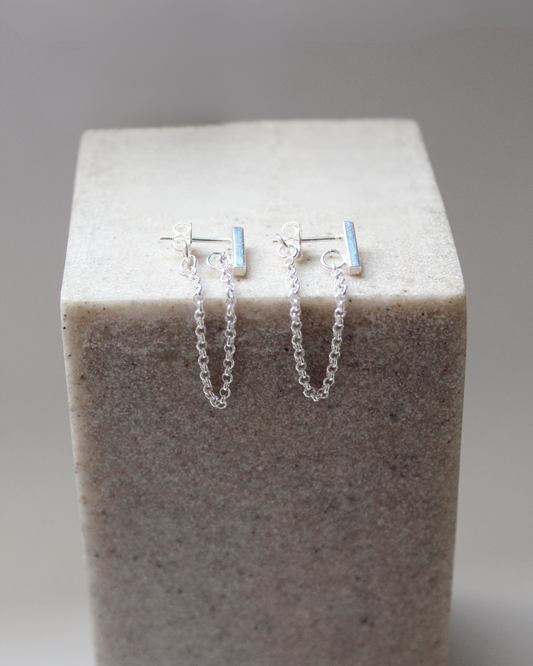 Aros cadena bañados en plata 925