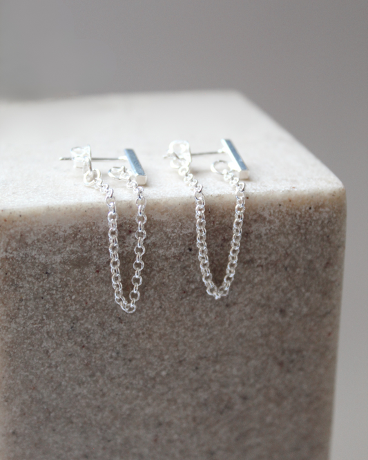 Aros cadena bañados en plata 925
