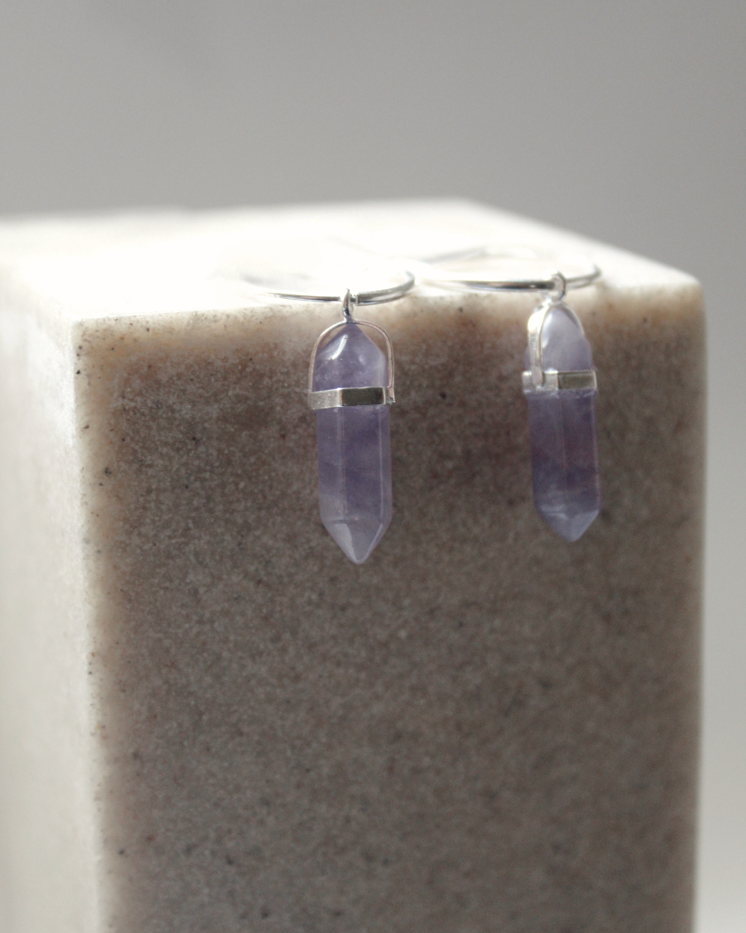 Aros de plata piedra amatista