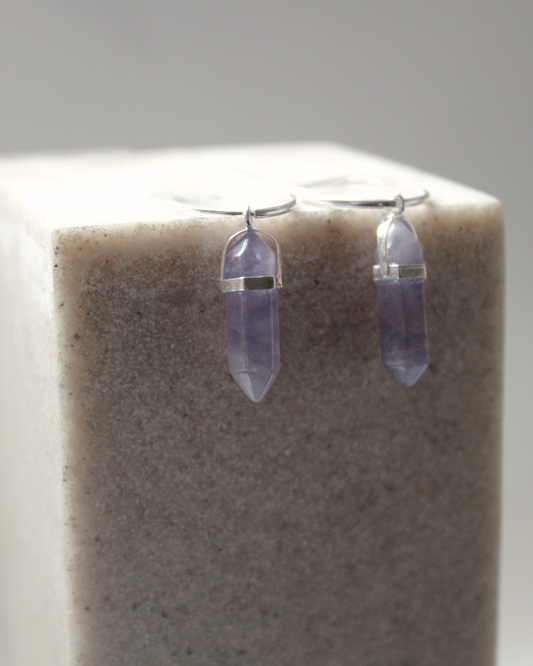 Aros de plata piedra amatista