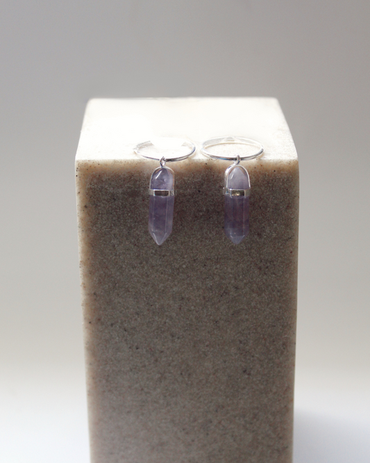 Aros de plata piedra amatista