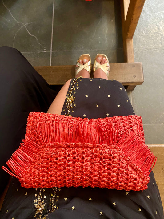 Bolso de mano rojo