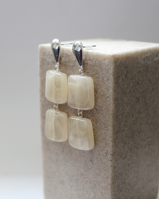 Aros colgantes piedra cuadrada