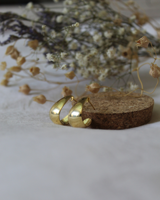 Aros canoa bañados en oro 18k