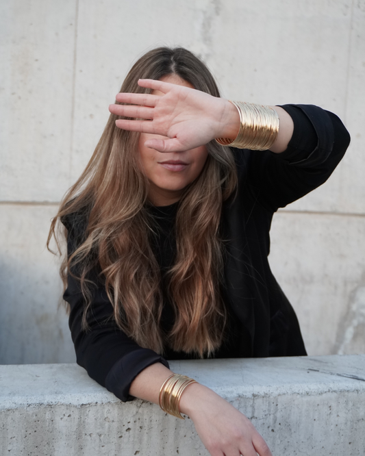 Pulsera esclava dorada grande