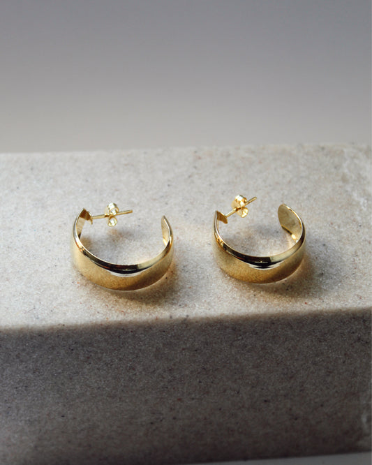 Aros argolla bañados en oro 18k